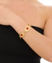 Kiraz Burgundy Stoned Gold Plated Bracelet