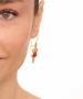 Kiraz Burgundy Stoned Gold Plated Earring