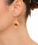 Kiraz Burgundy Stoned Gold Plated Earring