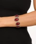 Kiraz Burgundy Stoned Silver Plated Almond Bracelet