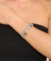Kiraz Burgundy Stoned Silver Plated Bracelet
