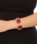 Kiraz Burgundy Stoned Silver Plated Bracelet