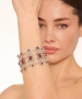 Kiraz Burgundy Stoned Silver Plated Bracelet