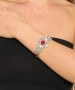 Kiraz Burgundy Stoned Silver Plated Bracelet