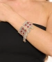 Kiraz Burgundy Stoned Silver Plated Bracelet