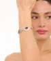 Kiraz Burgundy Stoned Silver Plated Bracelet