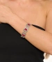 Kiraz Burgundy Stoned Silver Plated Bracelet