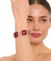 Kiraz Burgundy Stoned Silver Plated Bracelet