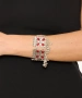Kiraz Burgundy Stoned Silver Plated Bracelet
