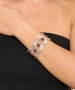 Kiraz Burgundy Stoned Silver Plated Bracelet