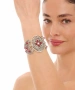 Kiraz Burgundy Stoned Silver Plated Bracelet