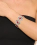 Kiraz Burgundy Stoned Silver Plated Bracelet