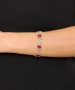Kiraz Burgundy Stoned Silver Plated Bracelet
