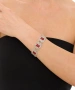 Kiraz Burgundy Stoned Silver Plated Bracelet
