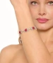 Kiraz Burgundy Stoned Silver Plated Bracelet