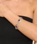Kiraz Burgundy Stoned Silver Plated Bracelet