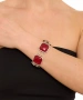 Kiraz Burgundy Stoned Silver Plated Bracelet