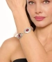 Kiraz Burgundy Stoned Silver Plated Bracelet