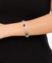 Kiraz Burgundy Stoned Silver Plated Bracelet