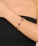 Kiraz Burgundy Stoned Silver Plated Bracelet