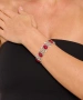 Kiraz Burgundy Stoned Silver Plated Bracelet