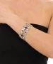 Kiraz Burgundy Stoned Silver Plated Bracelet