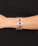 Kiraz Burgundy Stoned Silver Plated Bracelet