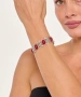 Kiraz Burgundy Stoned Silver Plated Bracelet