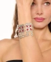 Kiraz Burgundy Stoned Silver Plated Bracelet