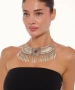 Kiraz Burgundy Stoned Silver Plated Cleopatra Necklace
