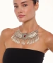 Kiraz Burgundy Stoned Silver Plated Cleopatra Necklace
