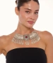 Kiraz Burgundy Stoned Silver Plated Cleopatra Necklace