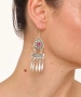 Kiraz Burgundy Stoned Silver Plated Dangling Earring
