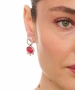 Kiraz Burgundy Stoned Silver Plated Earring