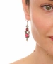 Kiraz Burgundy Stoned Silver Plated Earring
