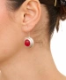 Kiraz Burgundy Stoned Silver Plated Earring