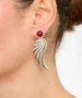 Kiraz Burgundy Stoned Silver Plated Earring