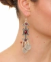 Kiraz Burgundy Stoned Silver Plated Earring