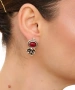 Kiraz Burgundy Stoned Silver Plated Earring