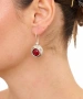 Kiraz Burgundy Stoned Silver Plated Earring