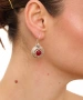 Kiraz Burgundy Stoned Silver Plated Earring