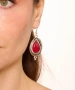 Kiraz Burgundy Stoned Silver Plated Earring