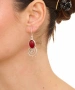 Kiraz Burgundy Stoned Silver Plated Earring