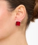 Kiraz Burgundy Stoned Silver Plated Earring