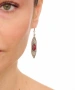 Kiraz Burgundy Stoned Silver Plated Earring