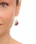 Kiraz Burgundy Stoned Silver Plated Earring