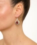 Kiraz Burgundy Stoned Silver Plated Earring