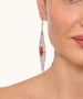Kiraz Burgundy Stoned Silver Plated Earring