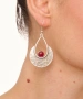 Kiraz Burgundy Stoned Silver Plated Earring