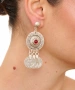Kiraz Burgundy Stoned Silver Plated Earring